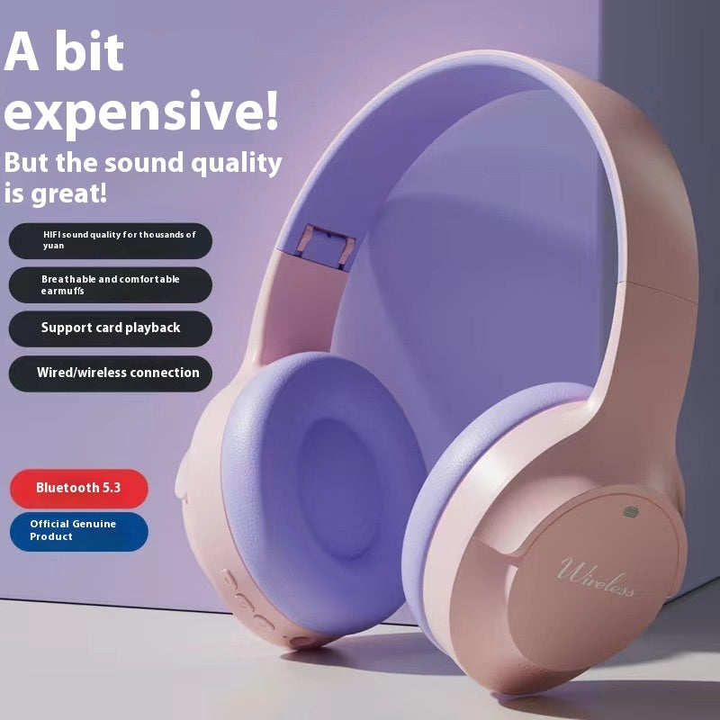 Wireless Bluetooth Over-Ear Headset | Active Noise Reduction, 8H Battery | For Phone & Computer – Beige, Black, Purple