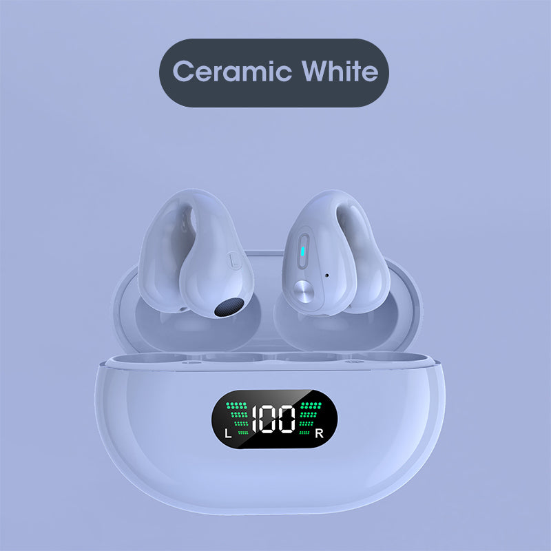 Q80 Bone Conduction Bluetooth 5.3 Ear Clip Headset | Noise Reduction, Voice Control & Multipoint | Open-Ear Stereo