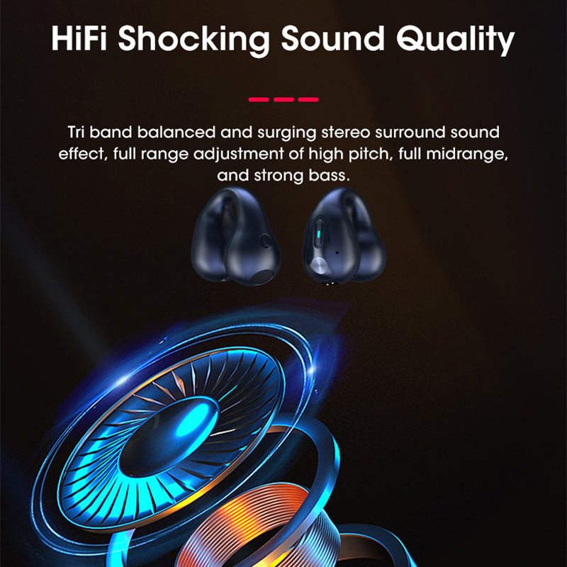 Q80 Bone Conduction Bluetooth 5.3 Ear Clip Headset | Noise Reduction, Voice Control & Multipoint | Open-Ear Stereo