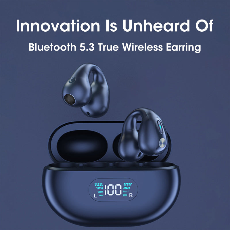Q80 Bone Conduction Bluetooth 5.3 Ear Clip Headset | Noise Reduction, Voice Control & Multipoint | Open-Ear Stereo