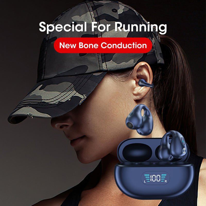 Q80 Bone Conduction Bluetooth 5.3 Ear Clip Headset | Noise Reduction, Voice Control & Multipoint | Open-Ear Stereo