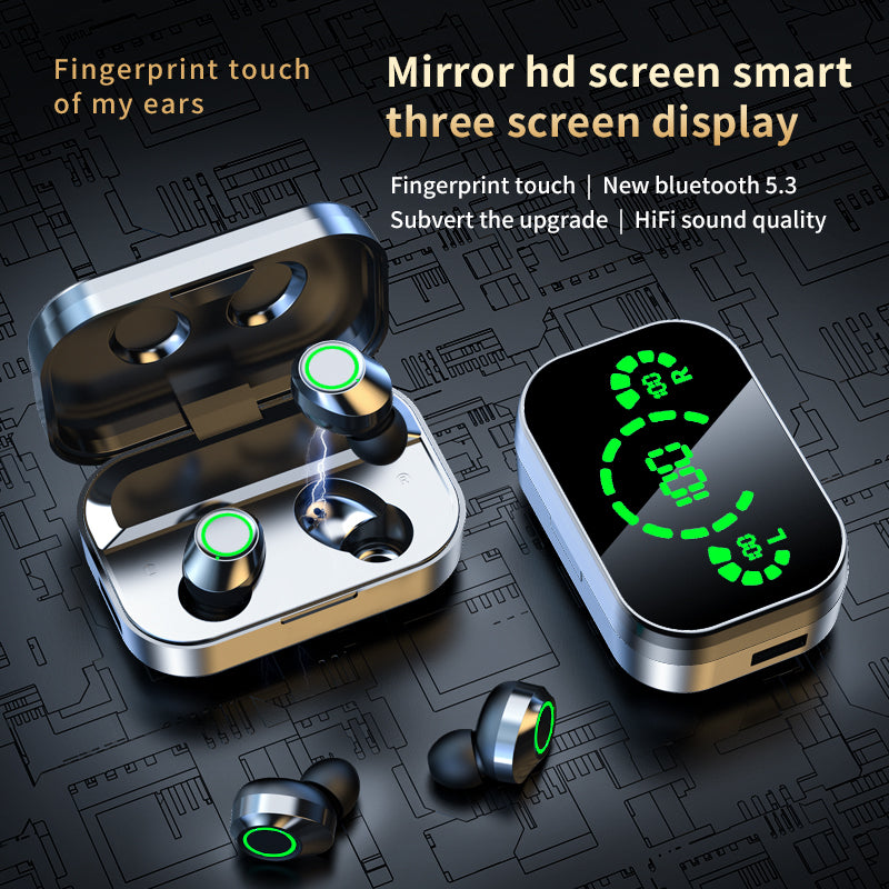 YD03 TWS Wireless Bluetooth 5.3 Earbuds | Smart Display & Breathing Light | Noise-Cancelling In-Ear Headset