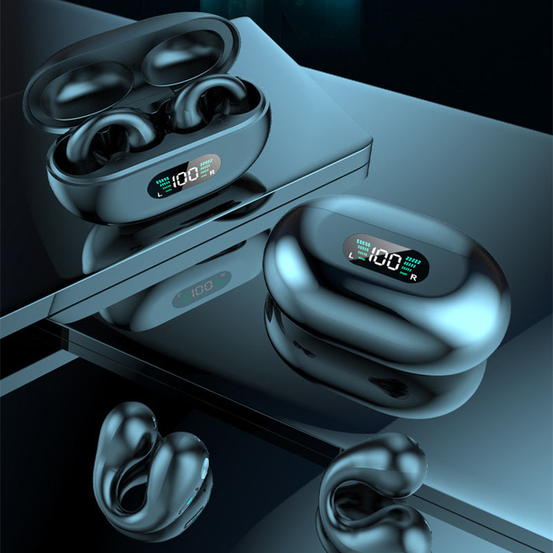 Q80 Bone Conduction Bluetooth 5.3 Ear Clip Headset | Noise Reduction, Voice Control & Multipoint | Open-Ear Stereo
