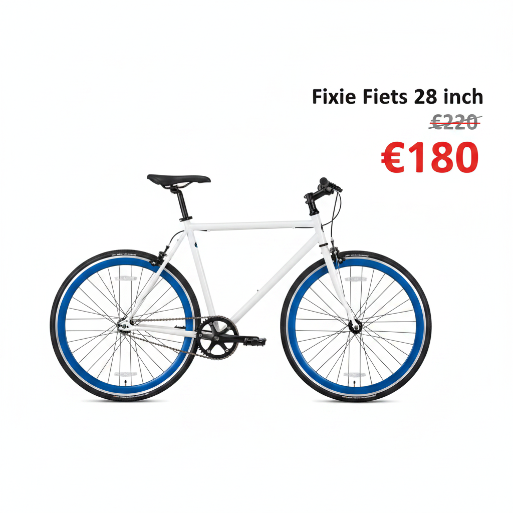 Fixie Fiets - Wit Blauw