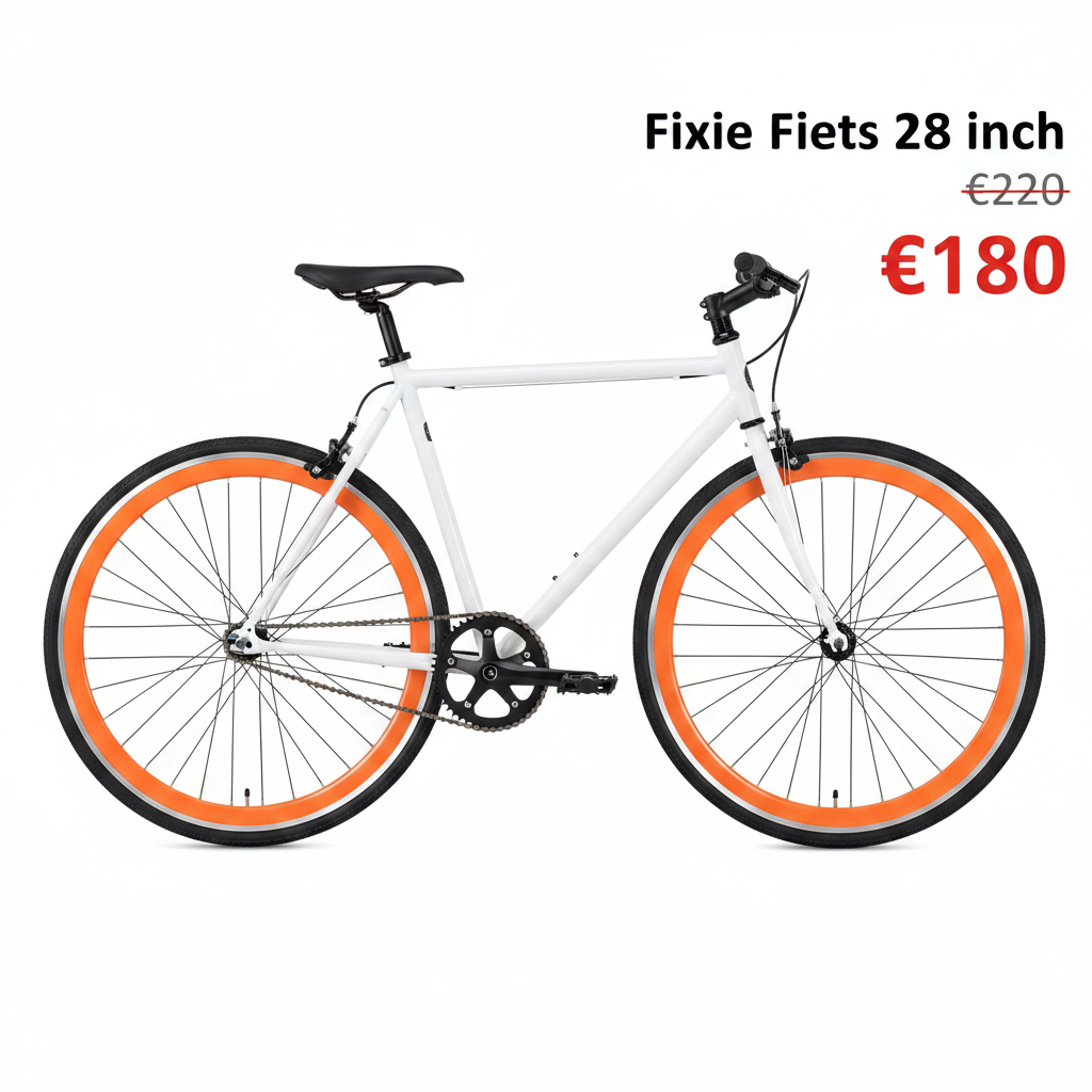 Fixie Fiets - Wit Oranje