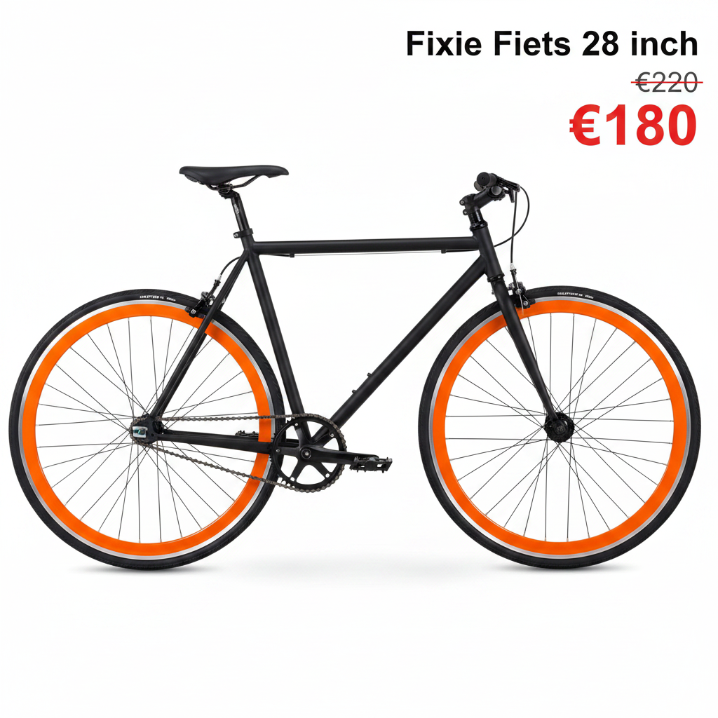 Fixie Fiets - Zwart Oranje