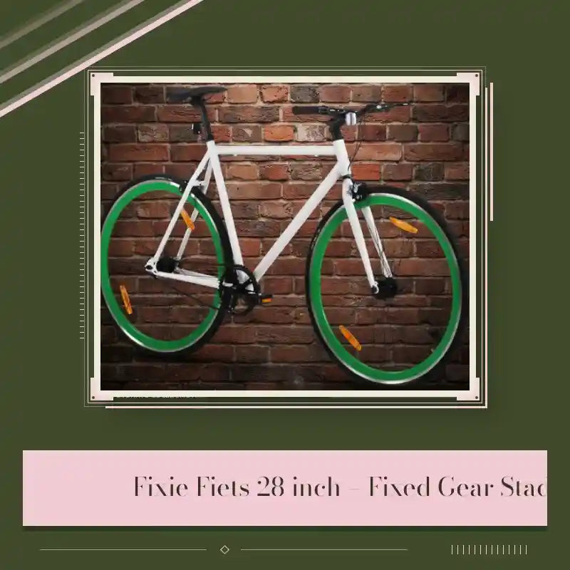 Fixie Fiets 28 inch &ndash; Fixed Gear Stadsfiets | Wit &amp; Zwart by@Outfy