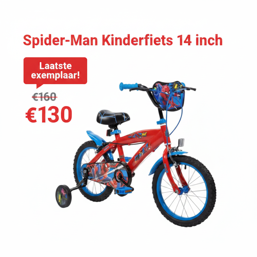 Spider-Man Kinderfiets - Sale €130