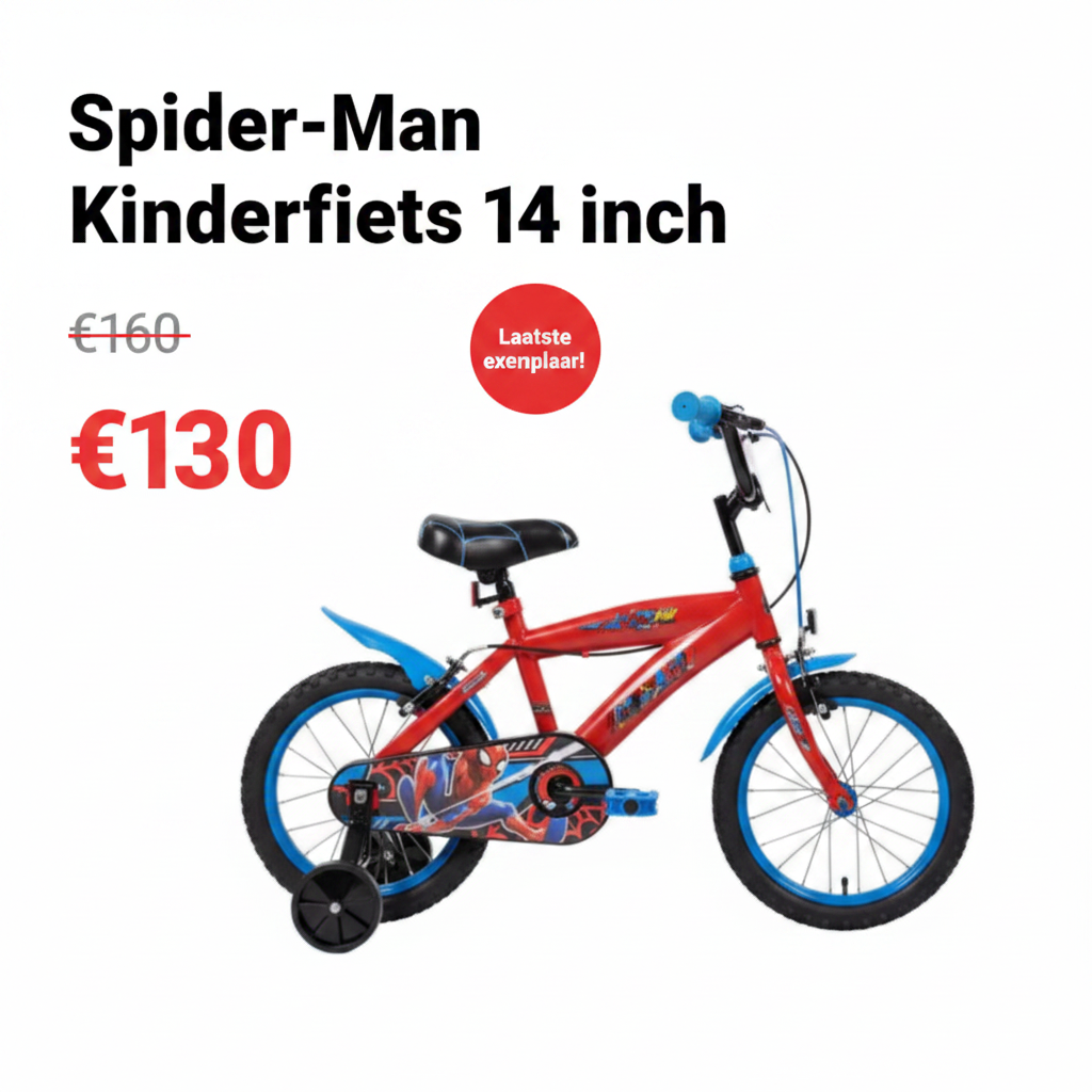 Spider-Man Kinderfiets - Side View